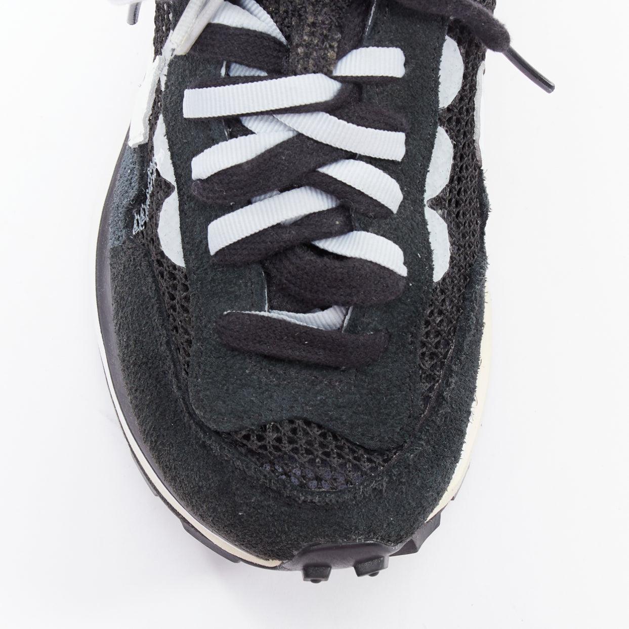 NIKE SACAI VaporWaffle black white mesh laced up sneakers US6.5 EU36.5 For Sale 1