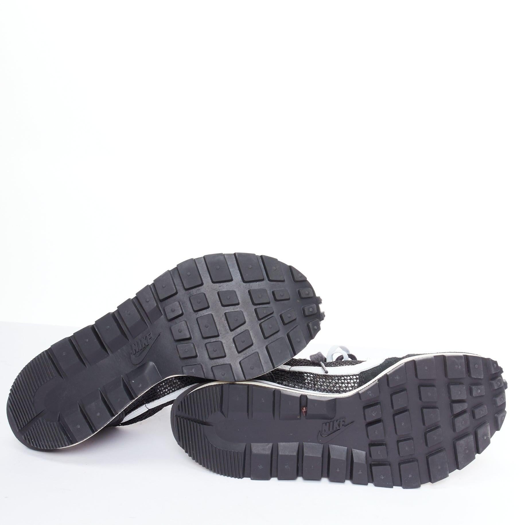 NIKE SACAI VaporWaffle black white mesh laced up sneakers US6.5 EU36.5 For Sale 2