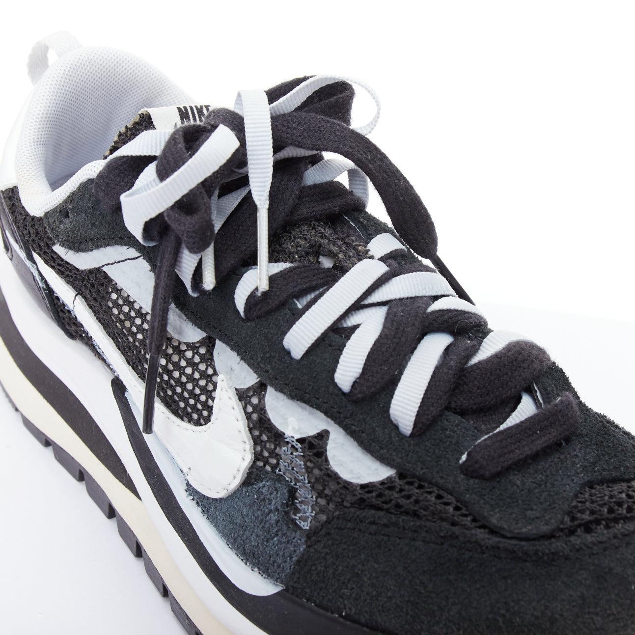 NIKE SACAI VaporWaffle black white mesh laced up sneakers US6.5 EU36.5 For Sale 3