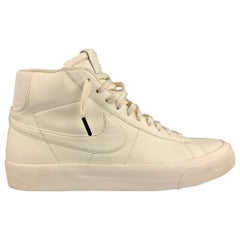 NIKE Size 10.5 Off White Leather High Top Blazer Sneakers