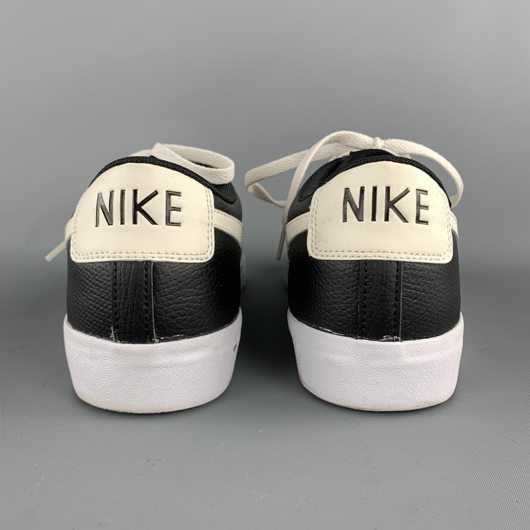 black and white leather nike