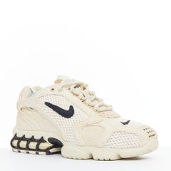NIKE STUSSY Air Zoom Spiridon Cage 2 Fossil beige black sneakers US4 EU34