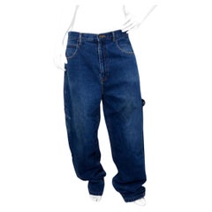Nike USA 1990s Stitched Blue Denim Baggy Carpenter Style Jeans