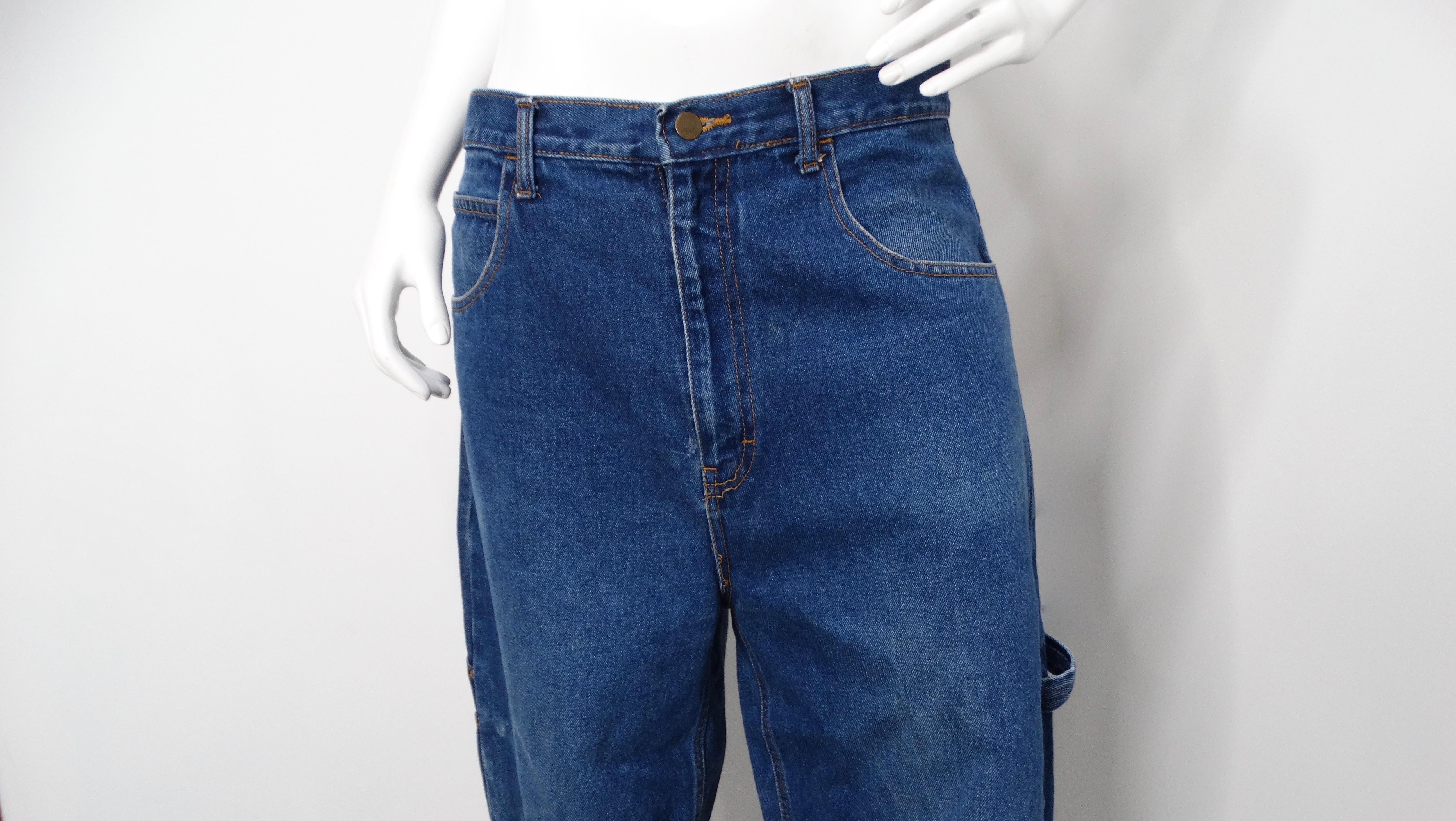 Vaqueros Baggy estilo carpintero en denim azul con costuras Nike USA de los años 90 en venta 1