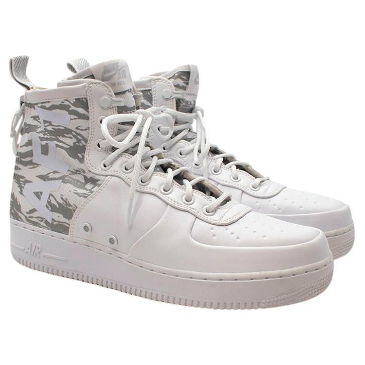Nike White Leather Urban Winter Camo Air Force 1 Trainers For Sale at