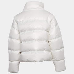 Nike White Synthetic Down-Fill Puffer Jacket M