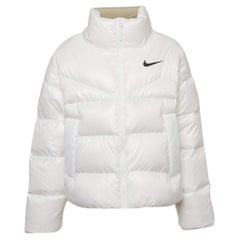 Nike White Synthetic Down-Fill Puffer Jacket M