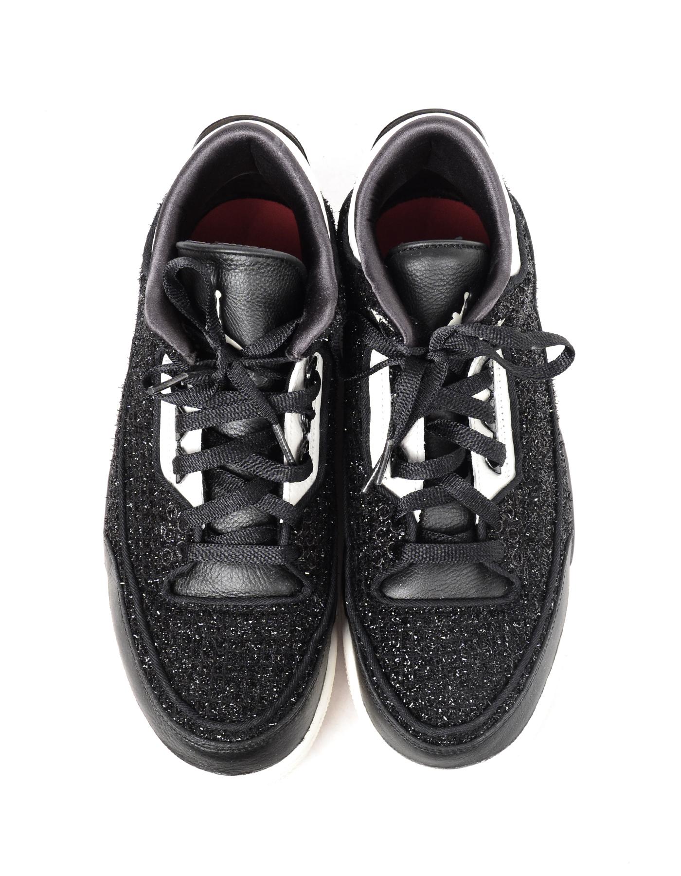 Nike Women's Black Boucle Jordan 3 Retro AWOK Vogue Sneakers Sz 11 W/ Box In Excellent Condition In New York, NY