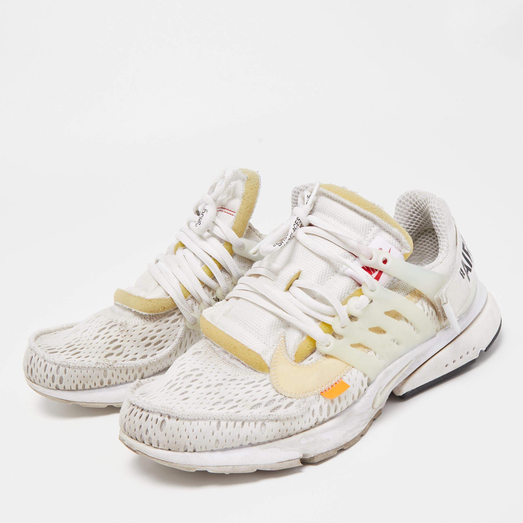 Men's Nike x Off White White Fabric Air Presto Low Trainers Sneakers Size 42.5 For Sale