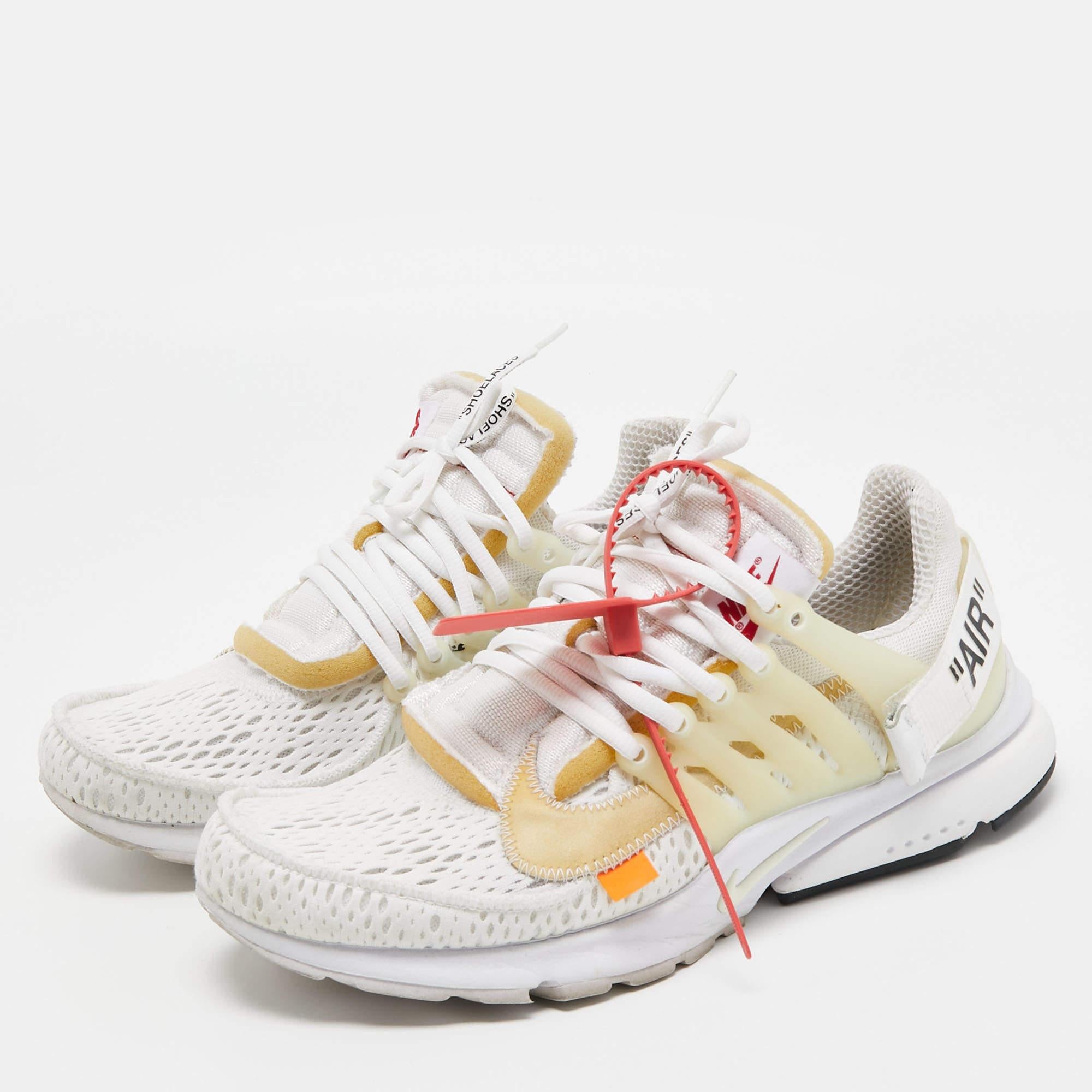 Nike x Off White White Fabric Air Presto Low Trainers Sneakers Size 42.5 2