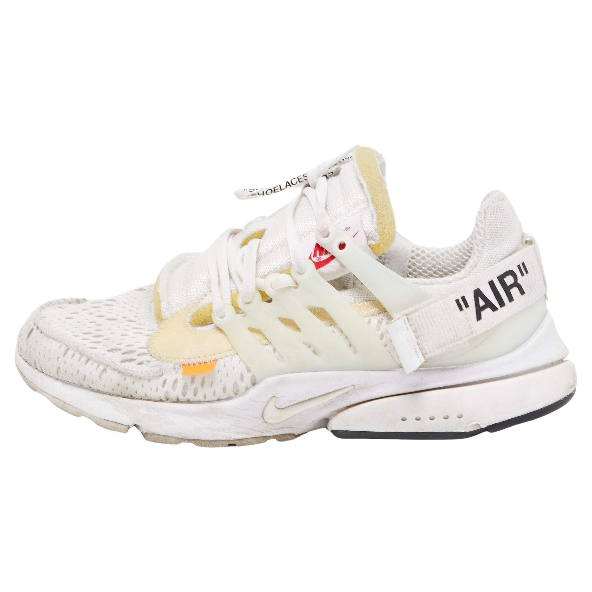 Nike x Off White White Fabric Air Presto Low Trainers Sneakers Size 42.5  For Sale at 1stDibs