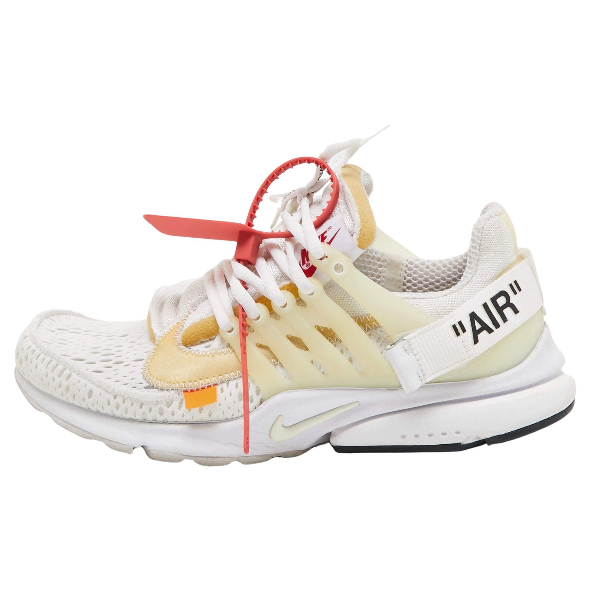 Nike x Off White White Fabric Air Presto Low Trainers Sneakers Size 42.5 For Sale