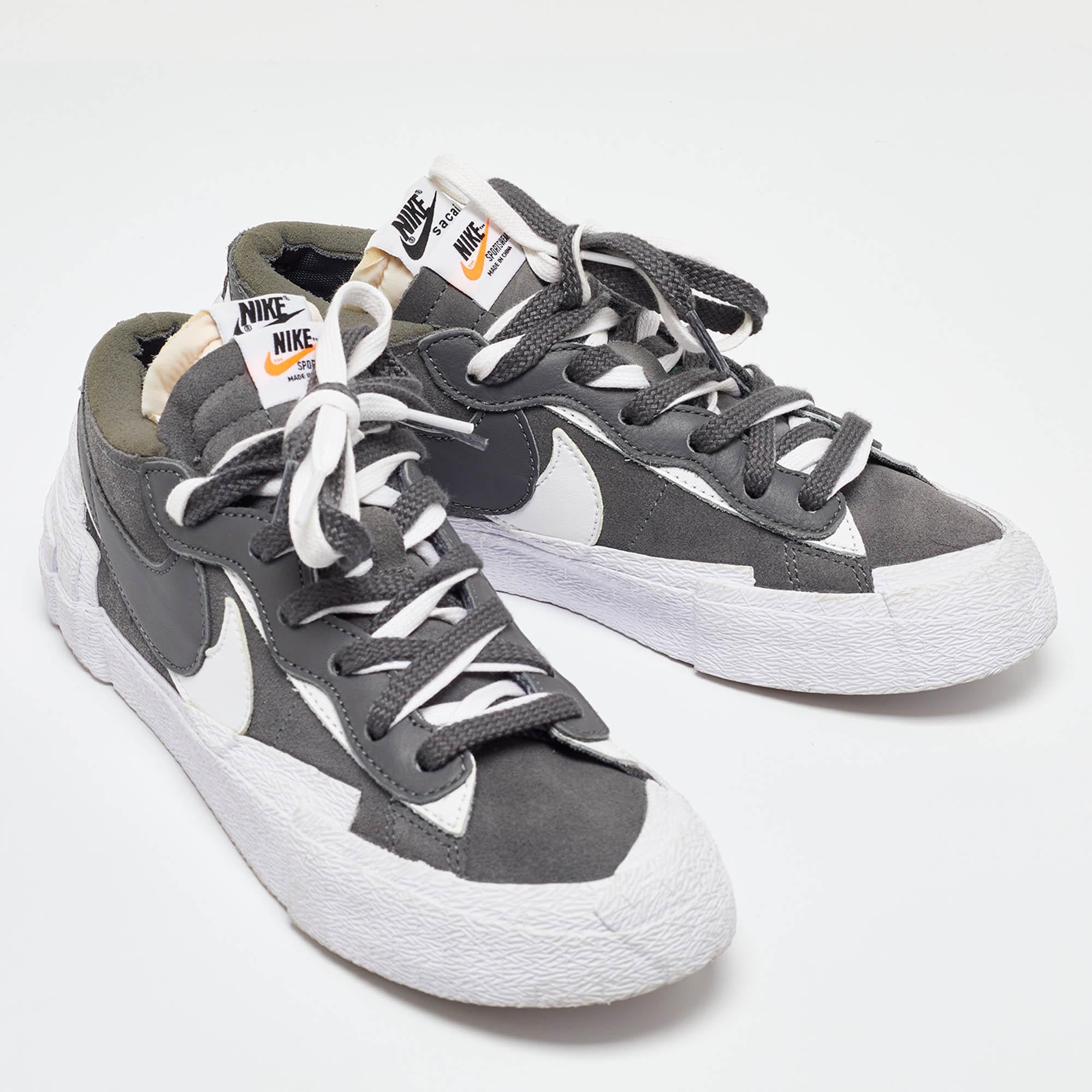 Nike x Sacai Blazer en daim gris bas Iron Sneakers Taille 40 Bon état - En vente à Dubai, Al Qouz 2