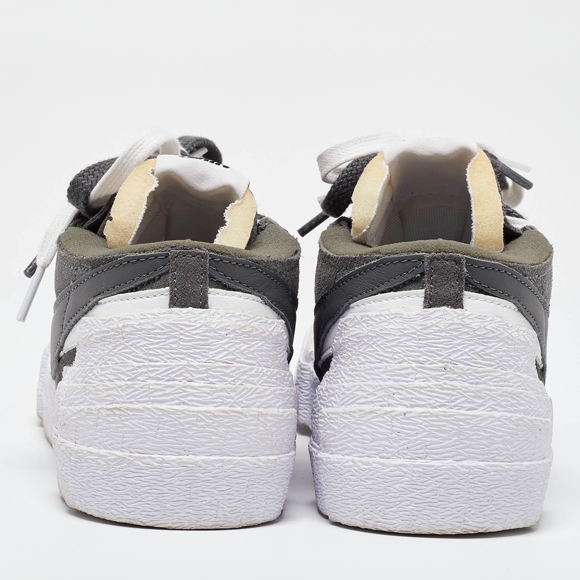 Nike x Sacai Blazer en daim gris bas Iron Sneakers Taille 40 Pour femmes en vente