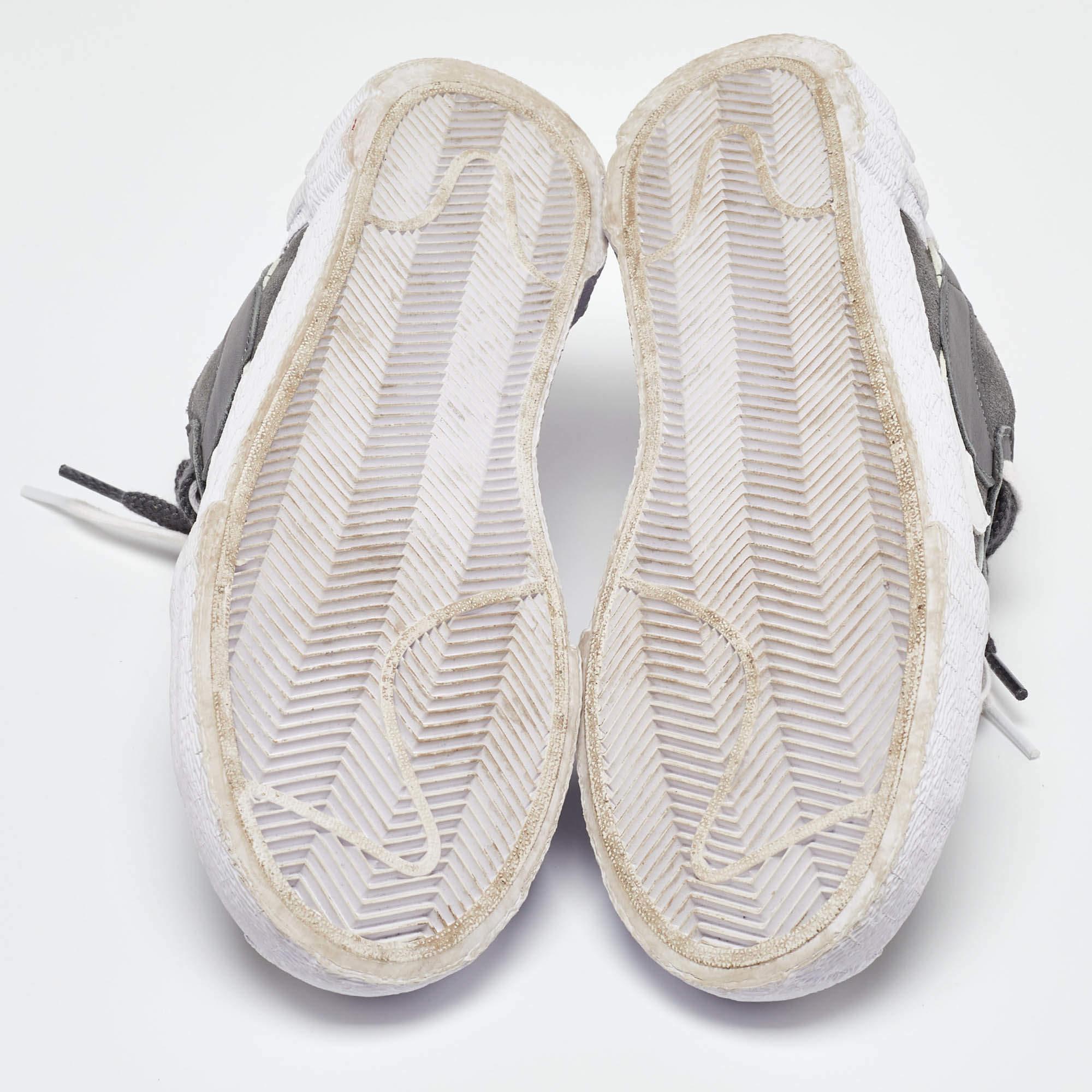 Nike x Sacai Blazer en daim gris bas Iron Sneakers Taille 40 en vente 1