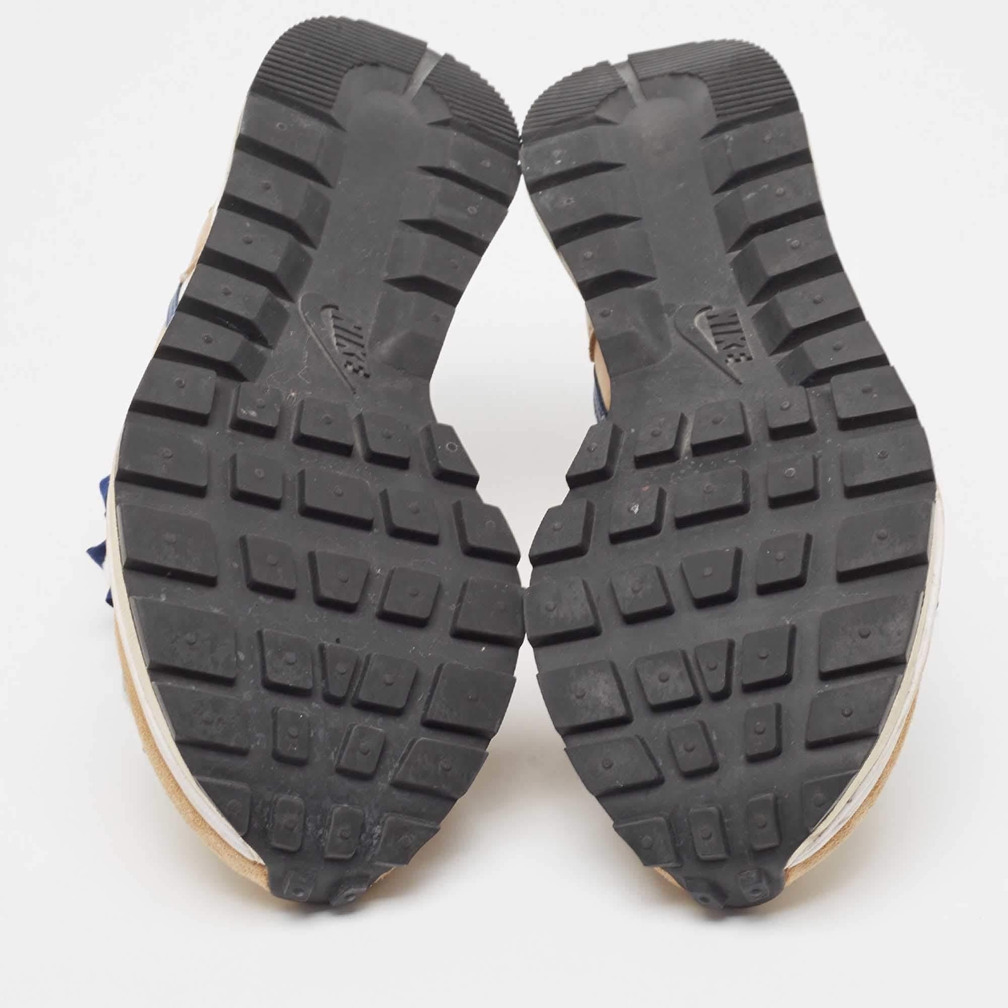 Nike x Sacai Leather & Fabric Vaporwaffle Sesame Blue Void Sneakers Size 38 1