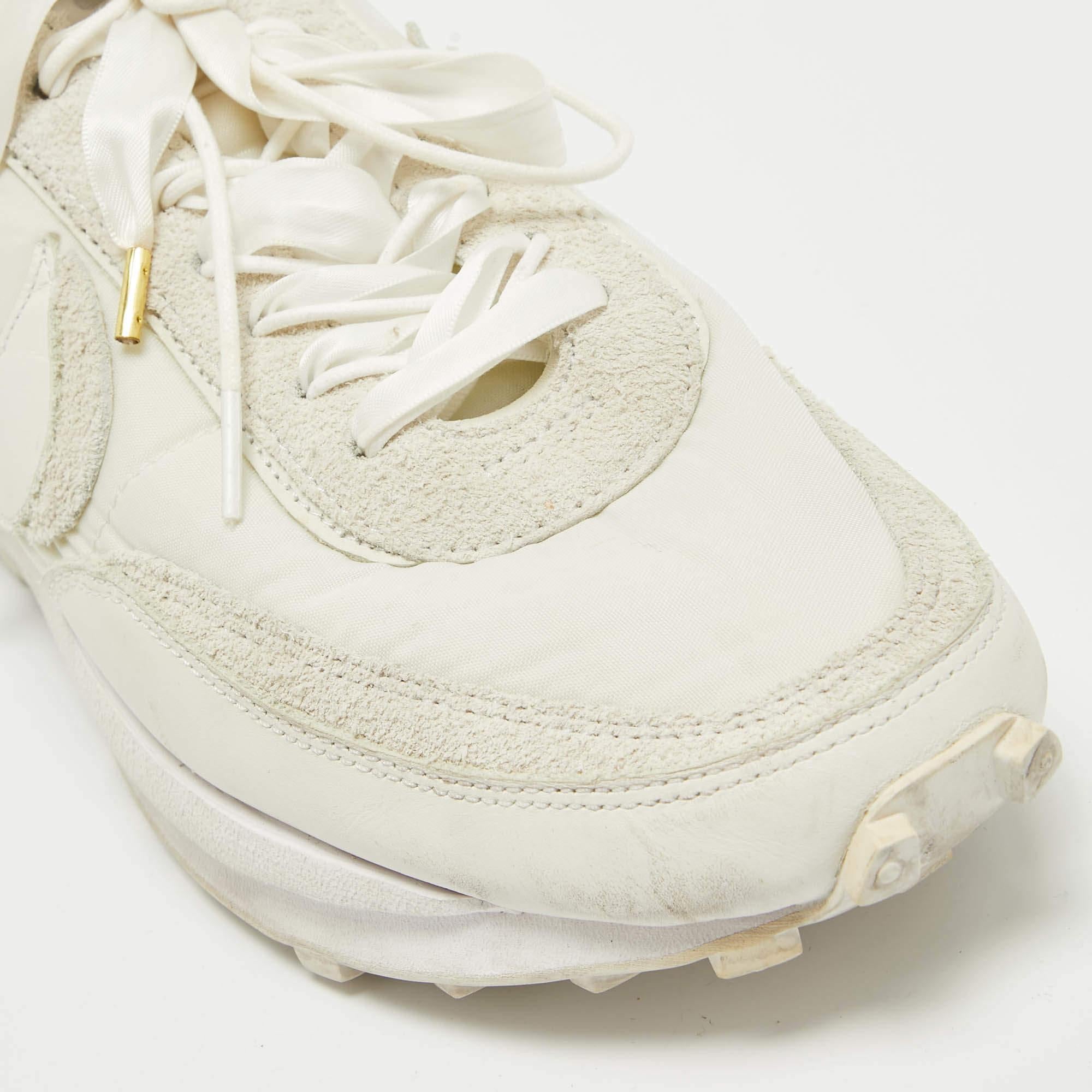 Nike x Sacai White/Grey Suede and Nylon LD Waffle Sneakers Size 46 2
