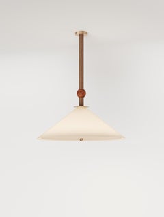 Plafonnier Nikho II en Wood, Brass et Fabrice par Studio Marine Breynaert