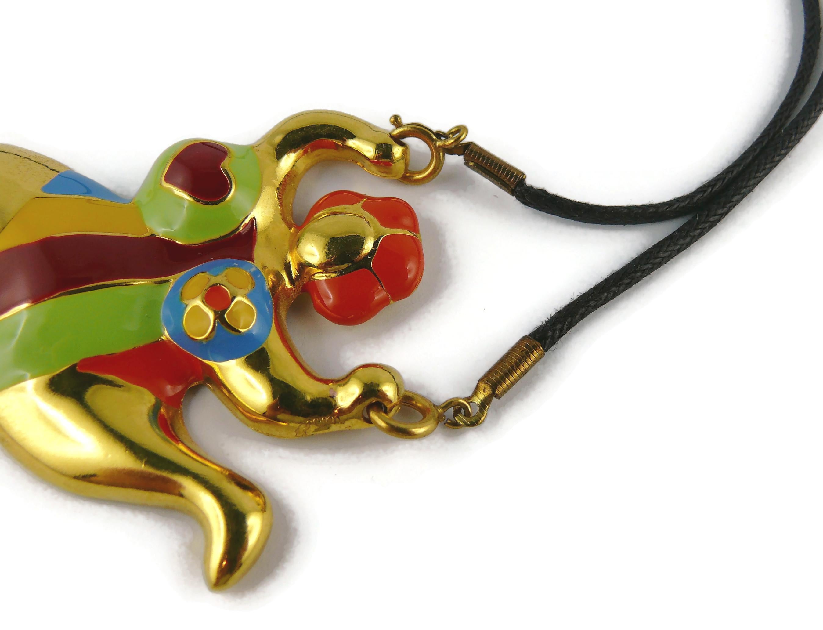 Niki de Saint Phalle Enamel Nana Pendant Necklace JNF Production 2002 1