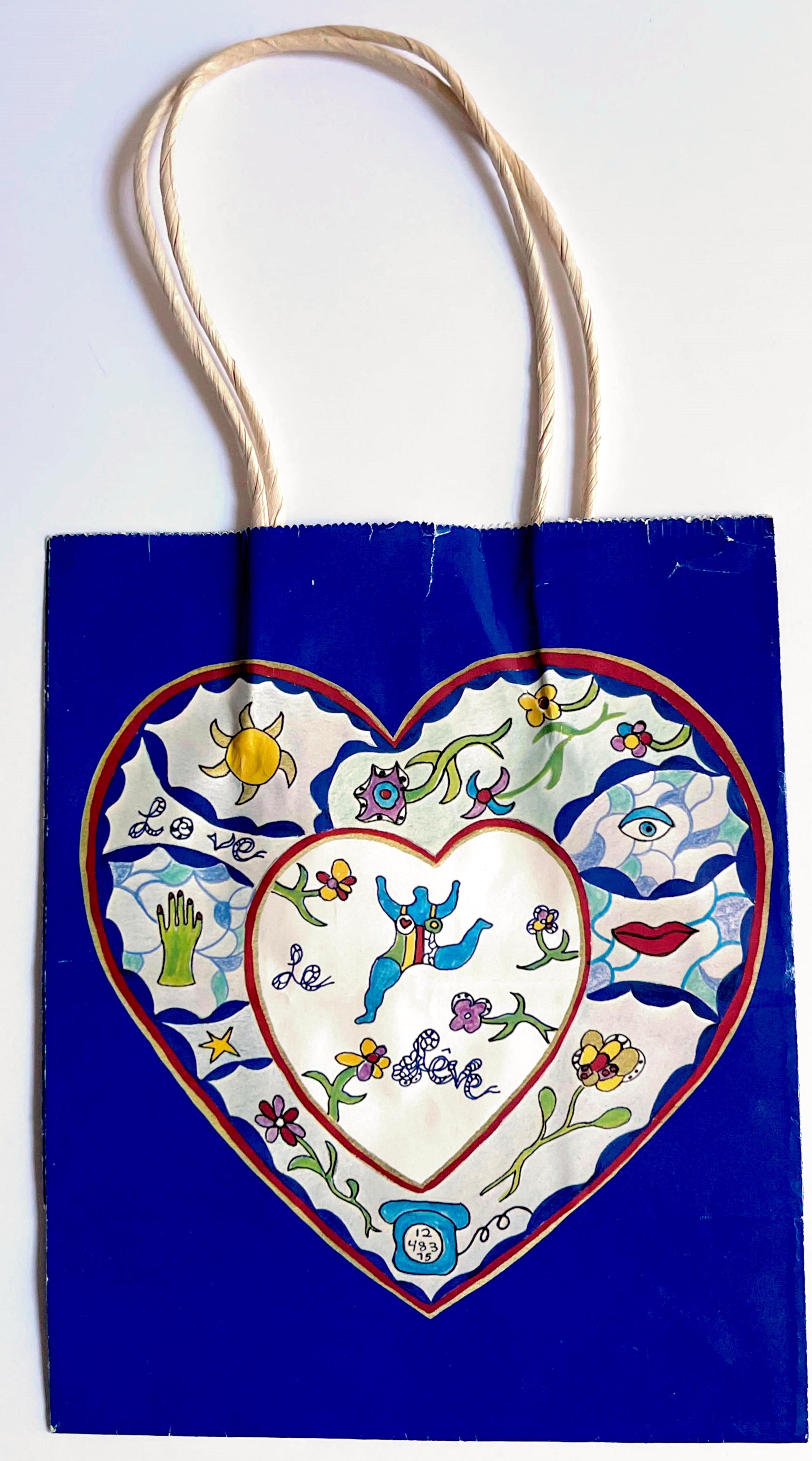 Niki de Saint Phalle Abstract Print - Niki de St Phalle Bespoke LOVE Shopping Bag