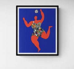 2005 Niki de Saint Phalle 'Volleyball' Modernism Offset Lithograph Framed
