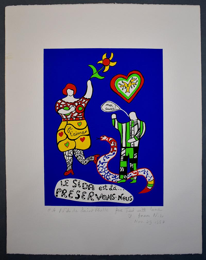 El SIDA está aquí... ¡Cuidémonos! - Activismo contra el SIDA Nuevo realismo francés - Print de Niki de Saint Phalle