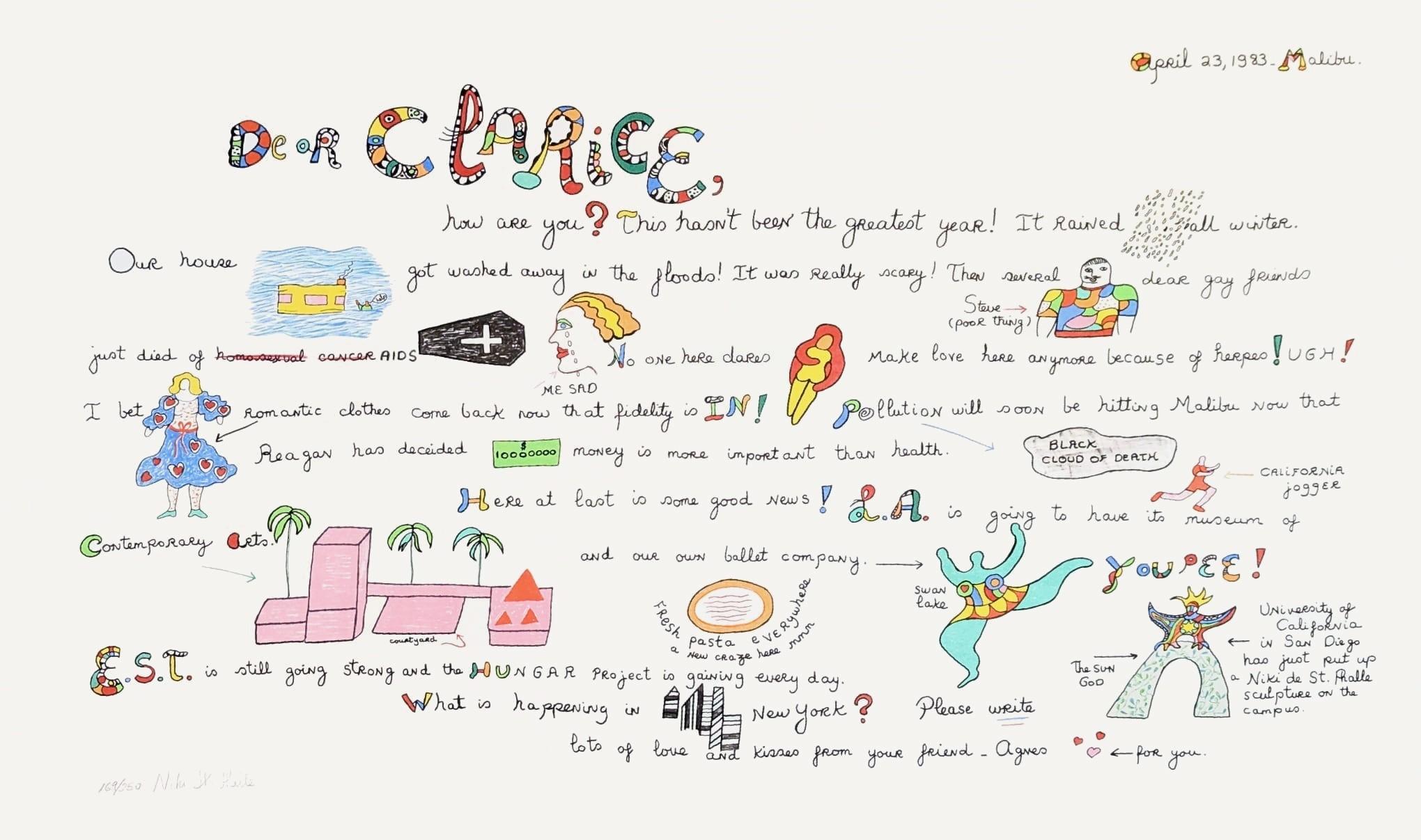 Niki de Saint Phalle Abstract Print - Dear Clarice