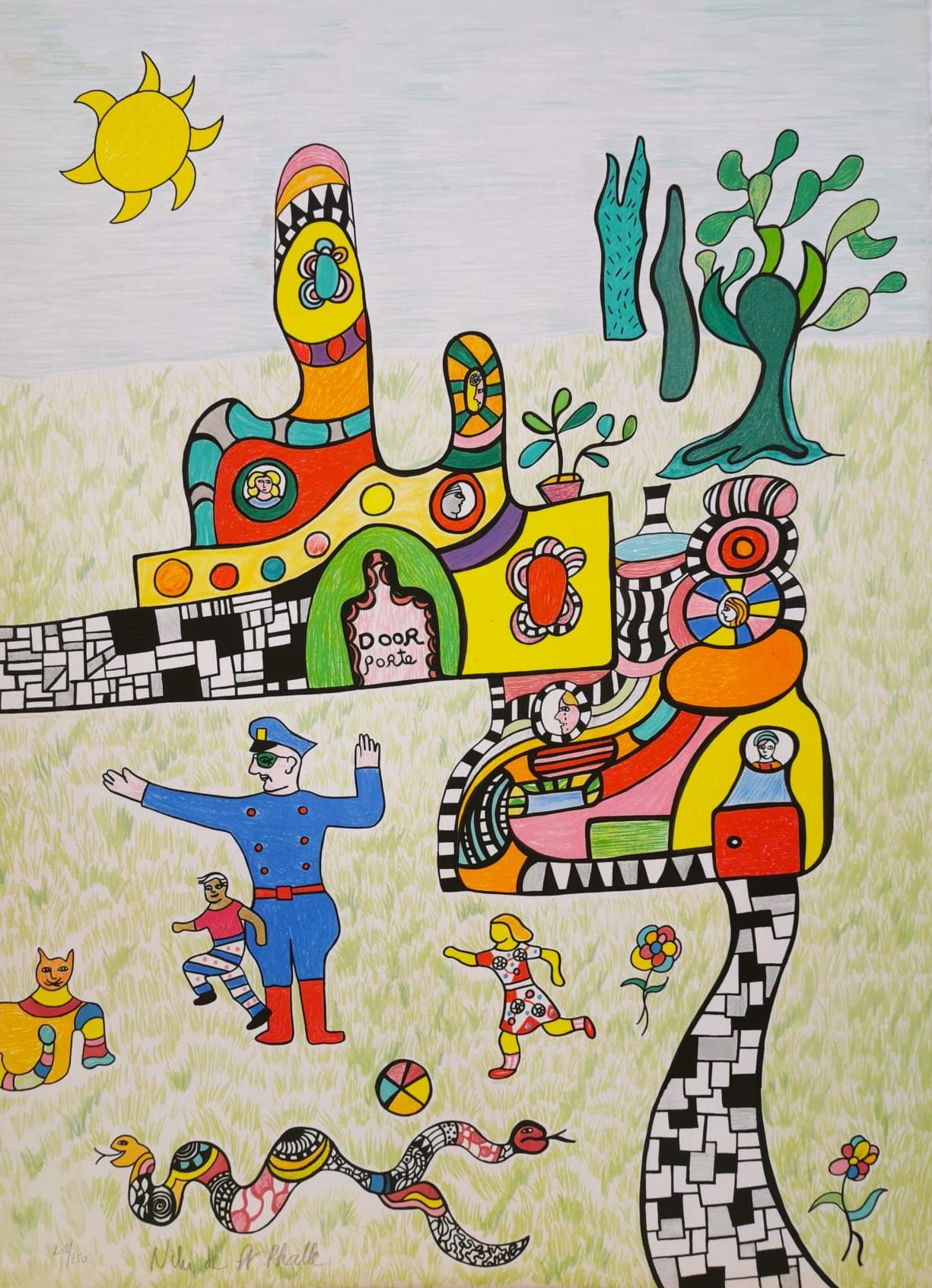 Niki de Saint Phalle Abstract Print - Leaving school 