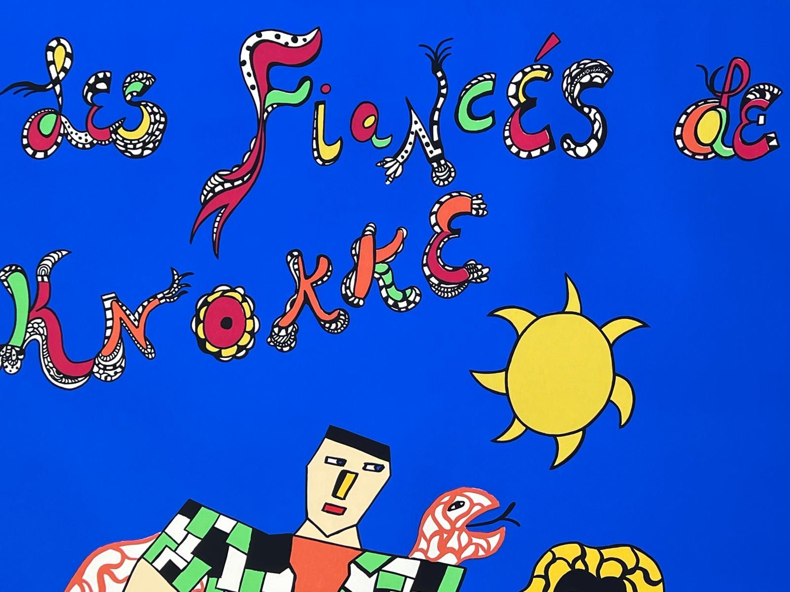 Les fiancés de Knokke - Blue Abstract Print by Niki de Saint Phalle