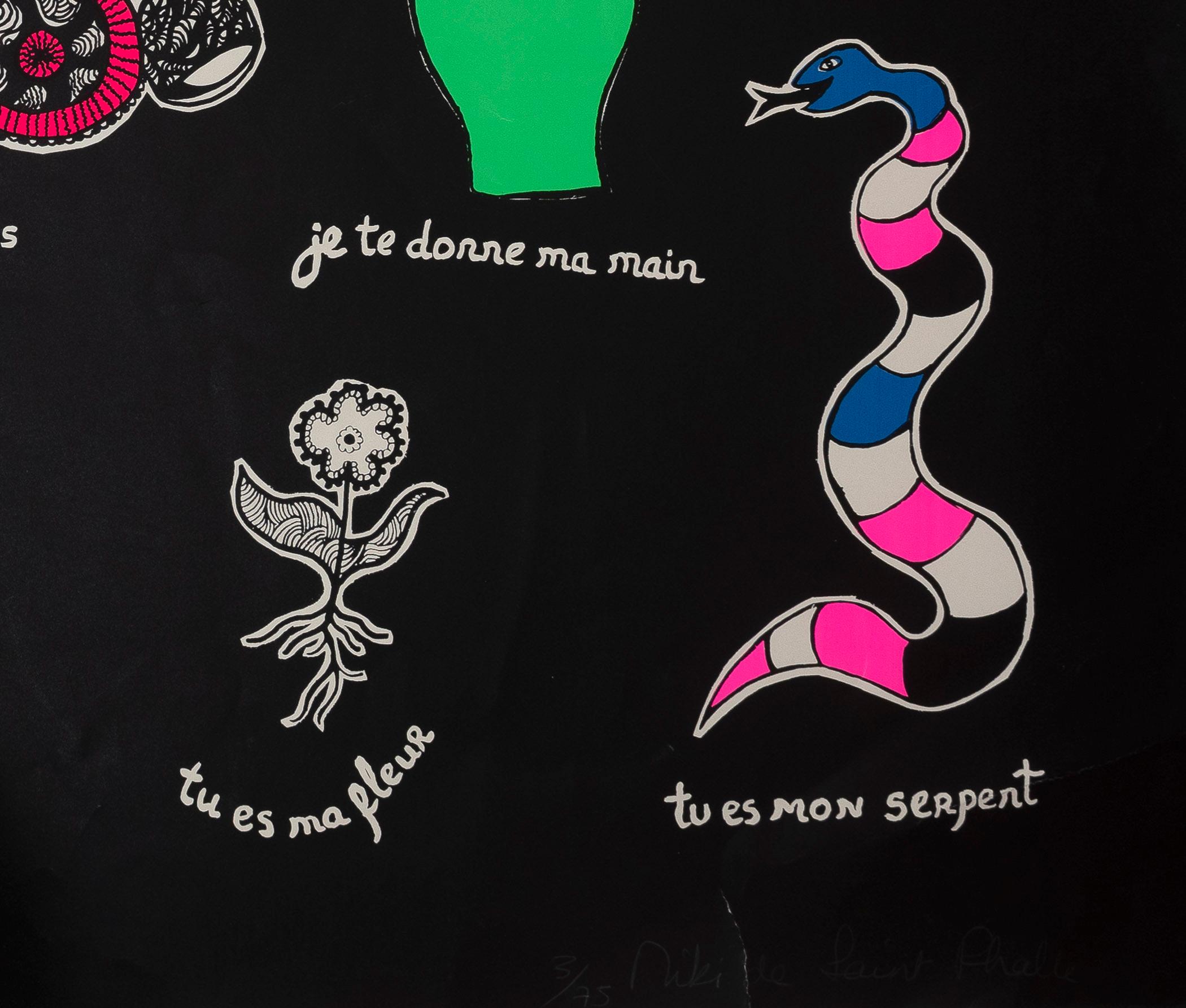 Lettre d'amour a mon amour - Print Nero di Niki de Saint Phalle