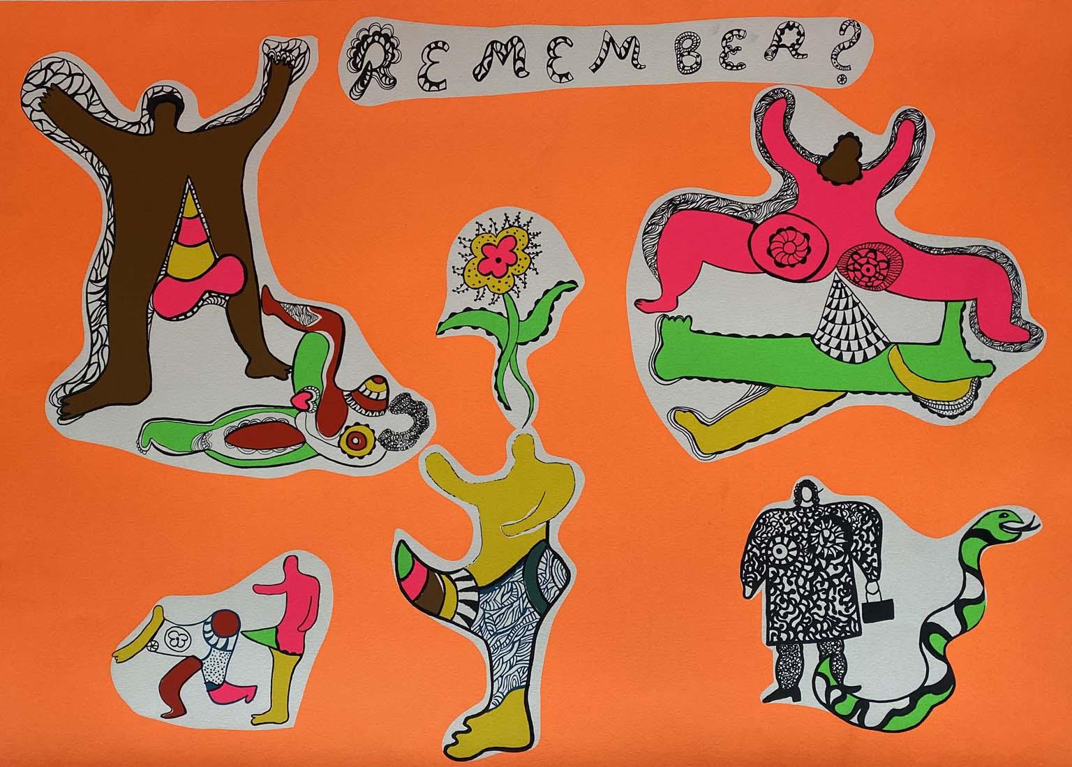 Niki de Saint Phalle Figurative Print - Memories from Nana Power color serigraphs on Arches vellum, Editions Essellier