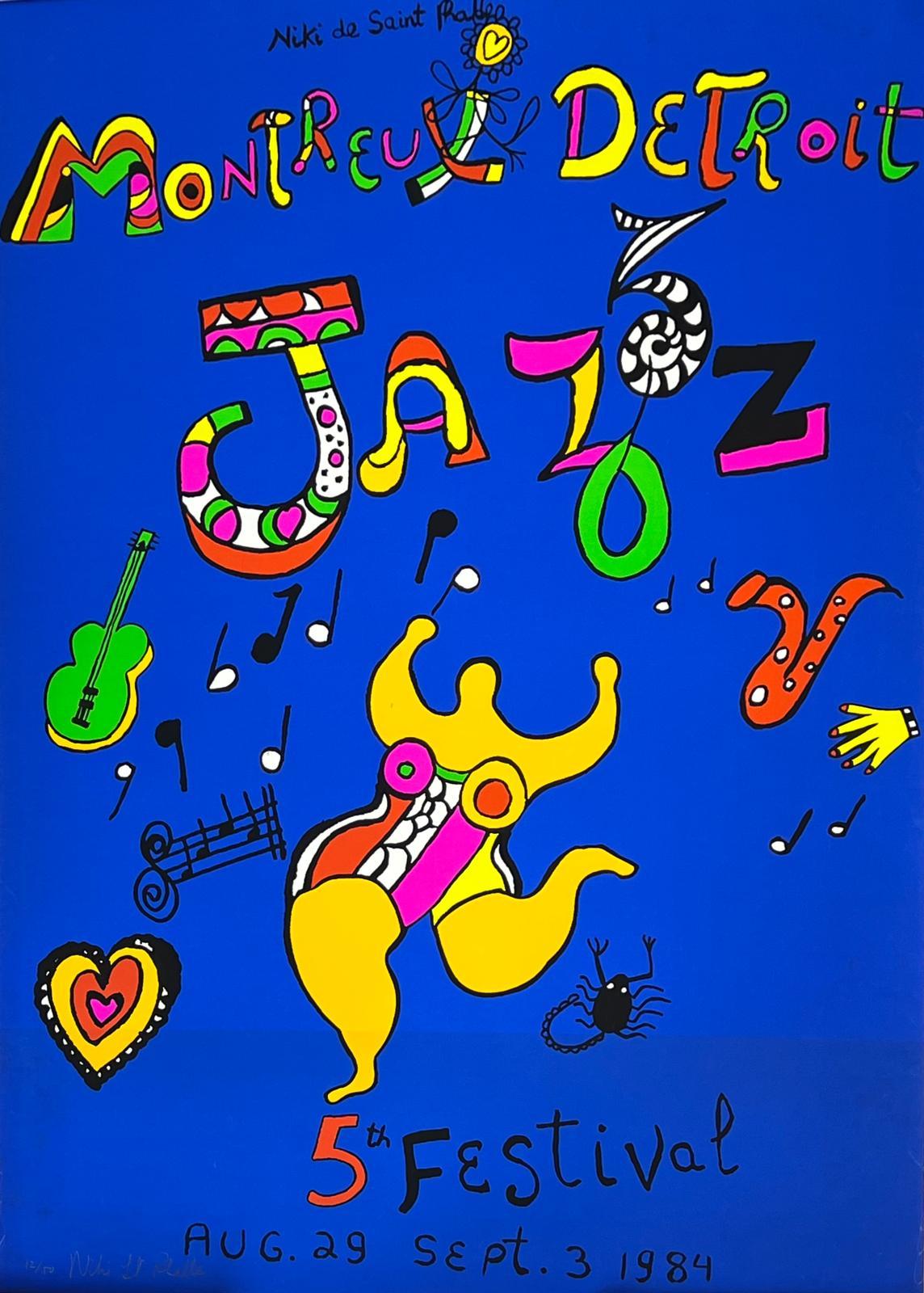 Niki de Saint Phalle Abstract Print - Montreux Detroit Jazz 5th Festival (Nana jaune)