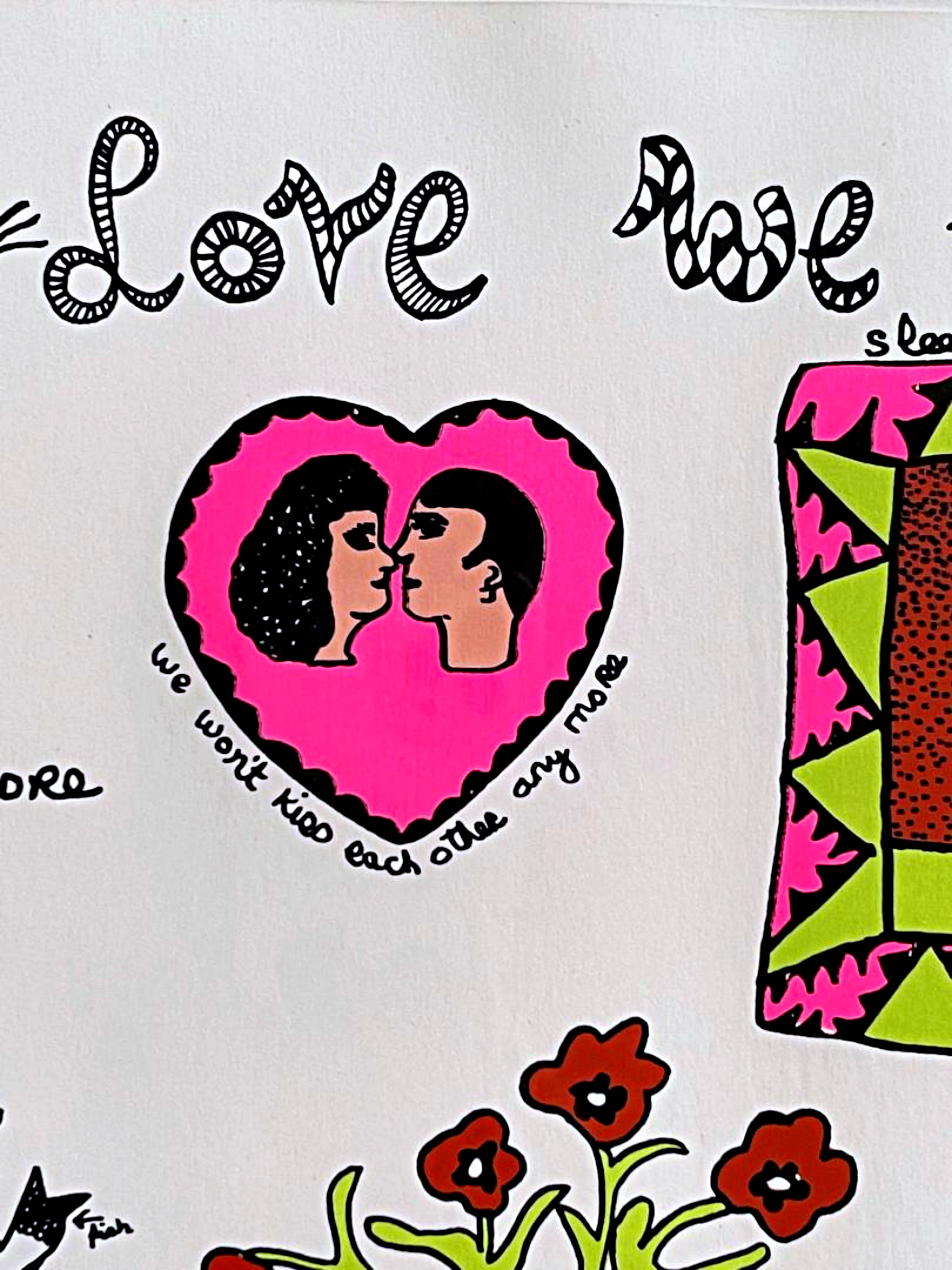 My Love We Wont - coveted, whimsical 1960s silkscreen by beloved female artist  For Sale 8
