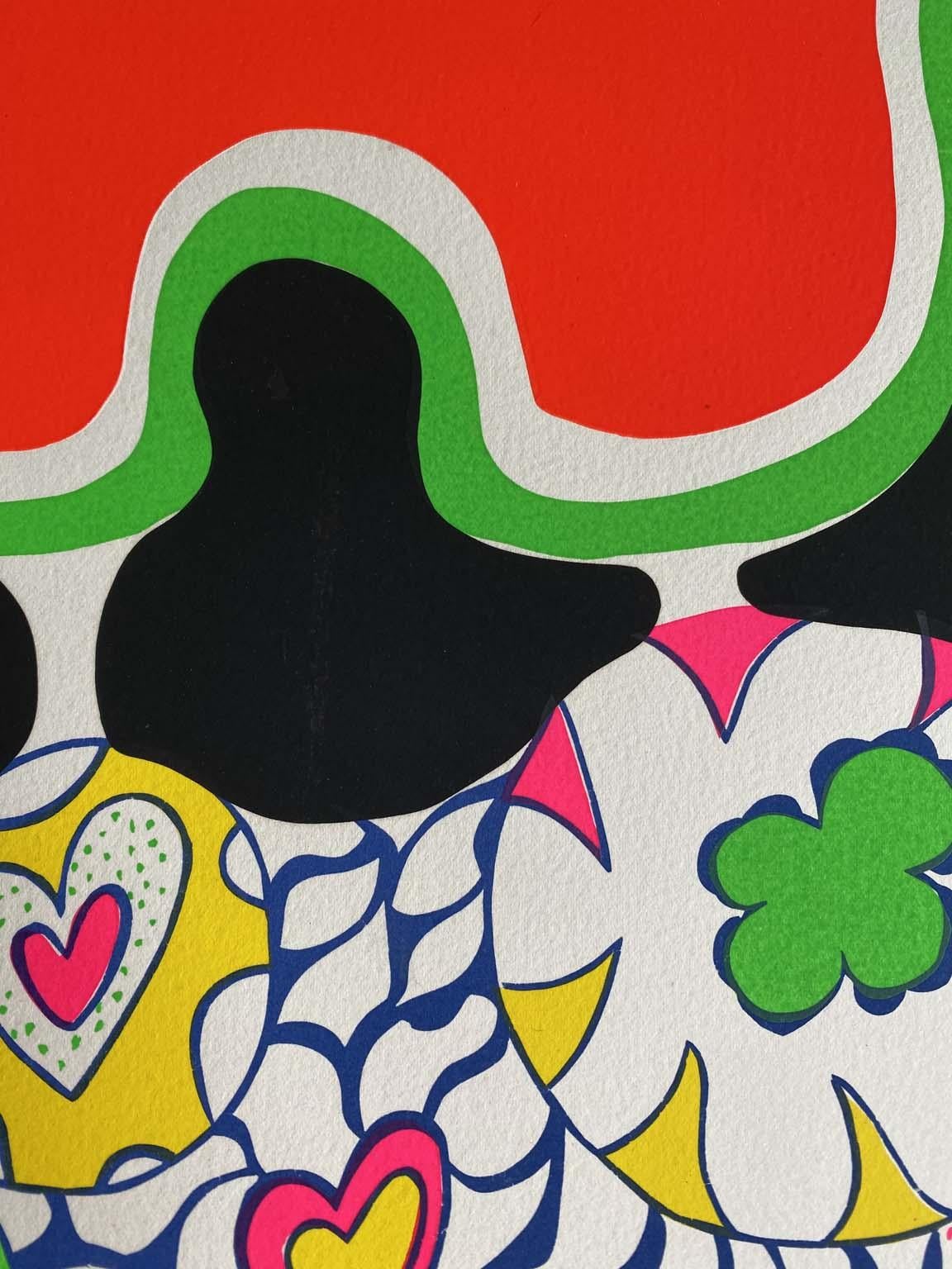 sérigraphies en couleur Nana Power sur vélin Arches, Éditions Essellier - Rouge Abstract Print par Niki de Saint Phalle