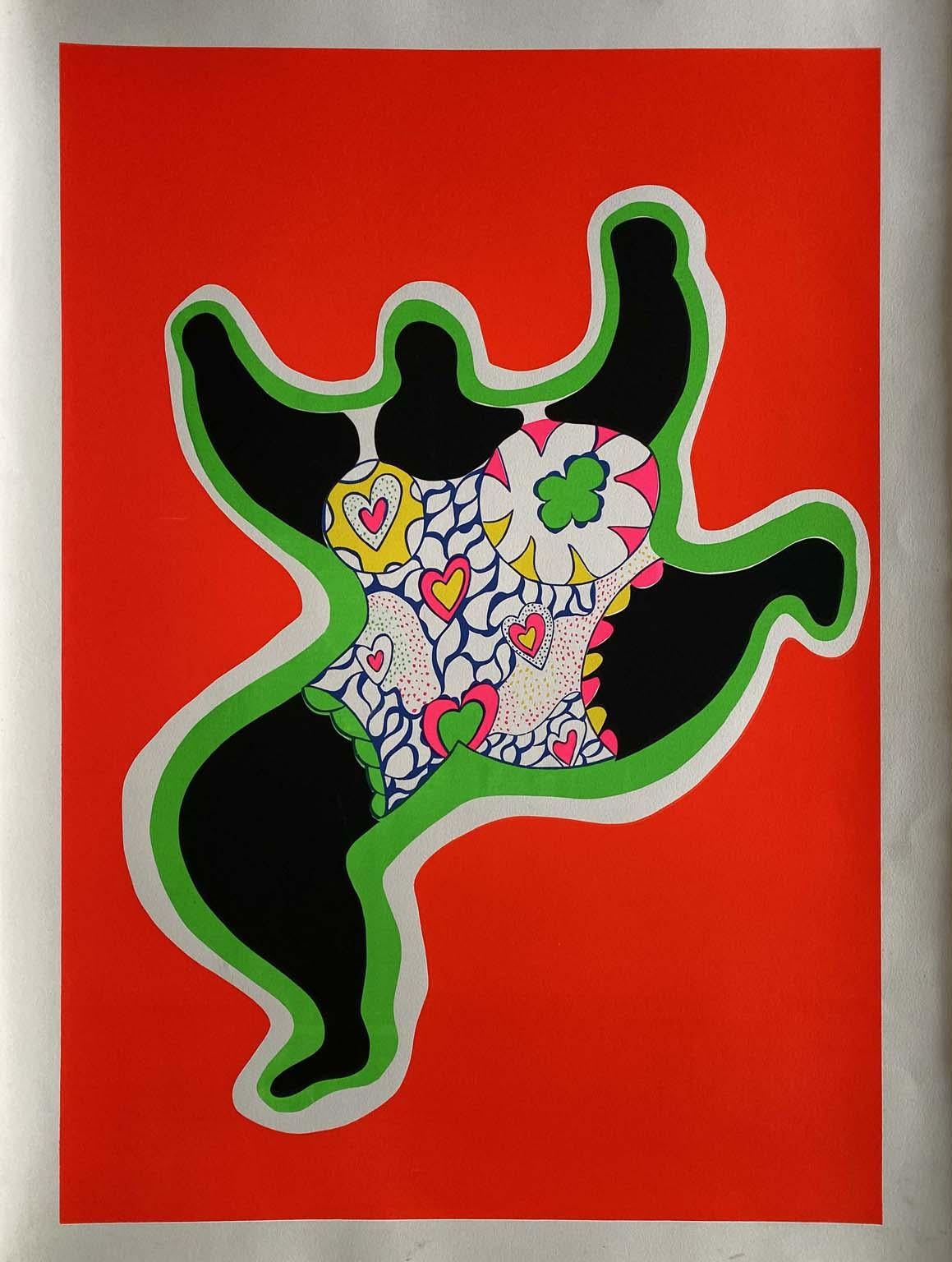 Abstract Print Niki de Saint Phalle - sérigraphies en couleur Nana Power sur vélin Arches, Éditions Essellier