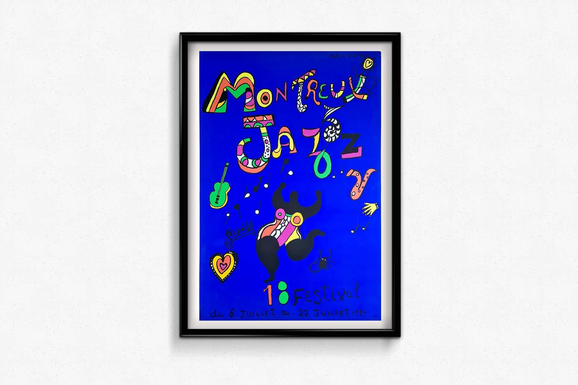 Originales Siebdruckplakat von Niki de Saint Phalle – 18. Montreux Jazz Festival 1