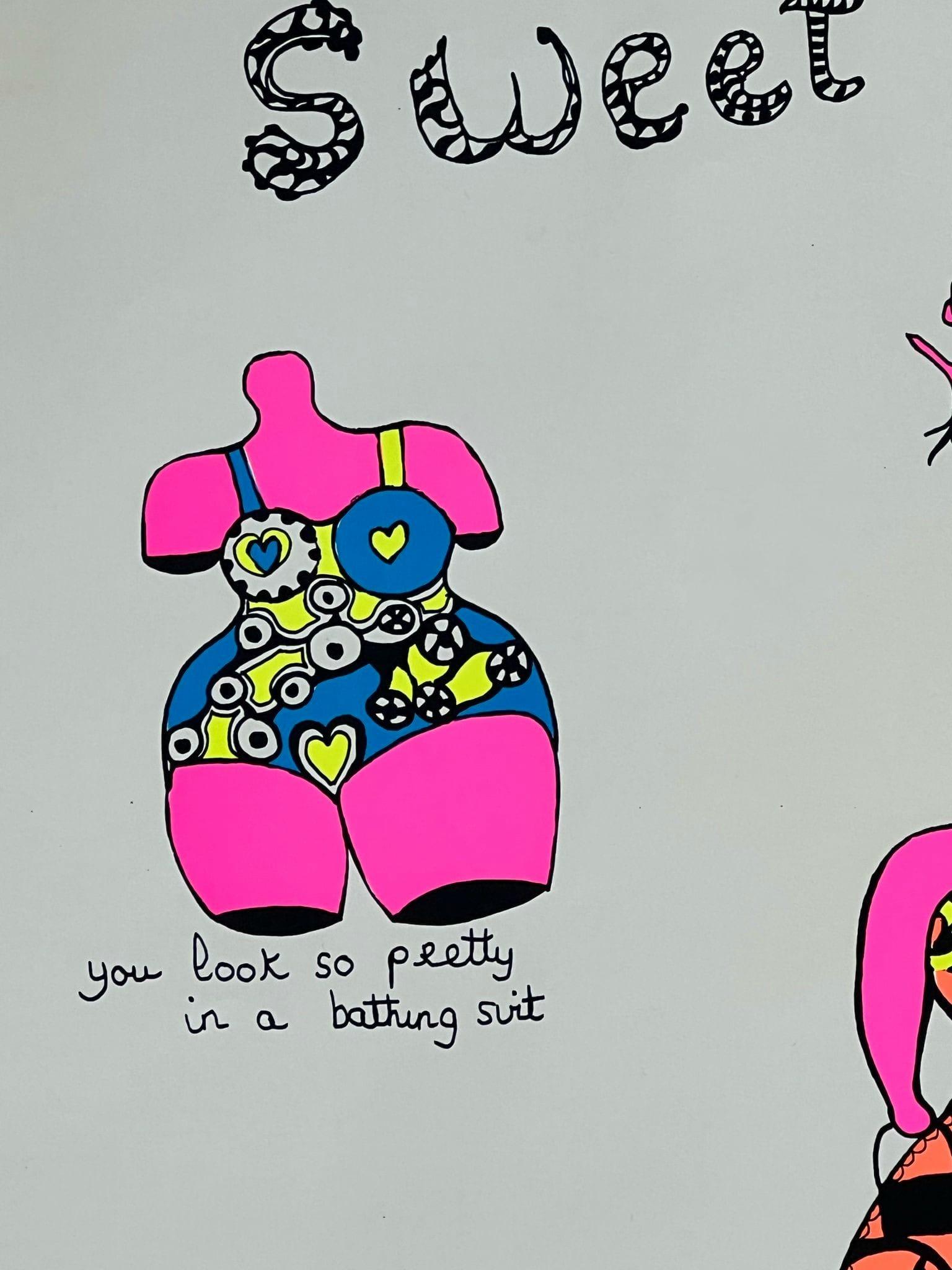 Sweet Sexy Clarice - Beige Abstract Print by Niki de Saint Phalle