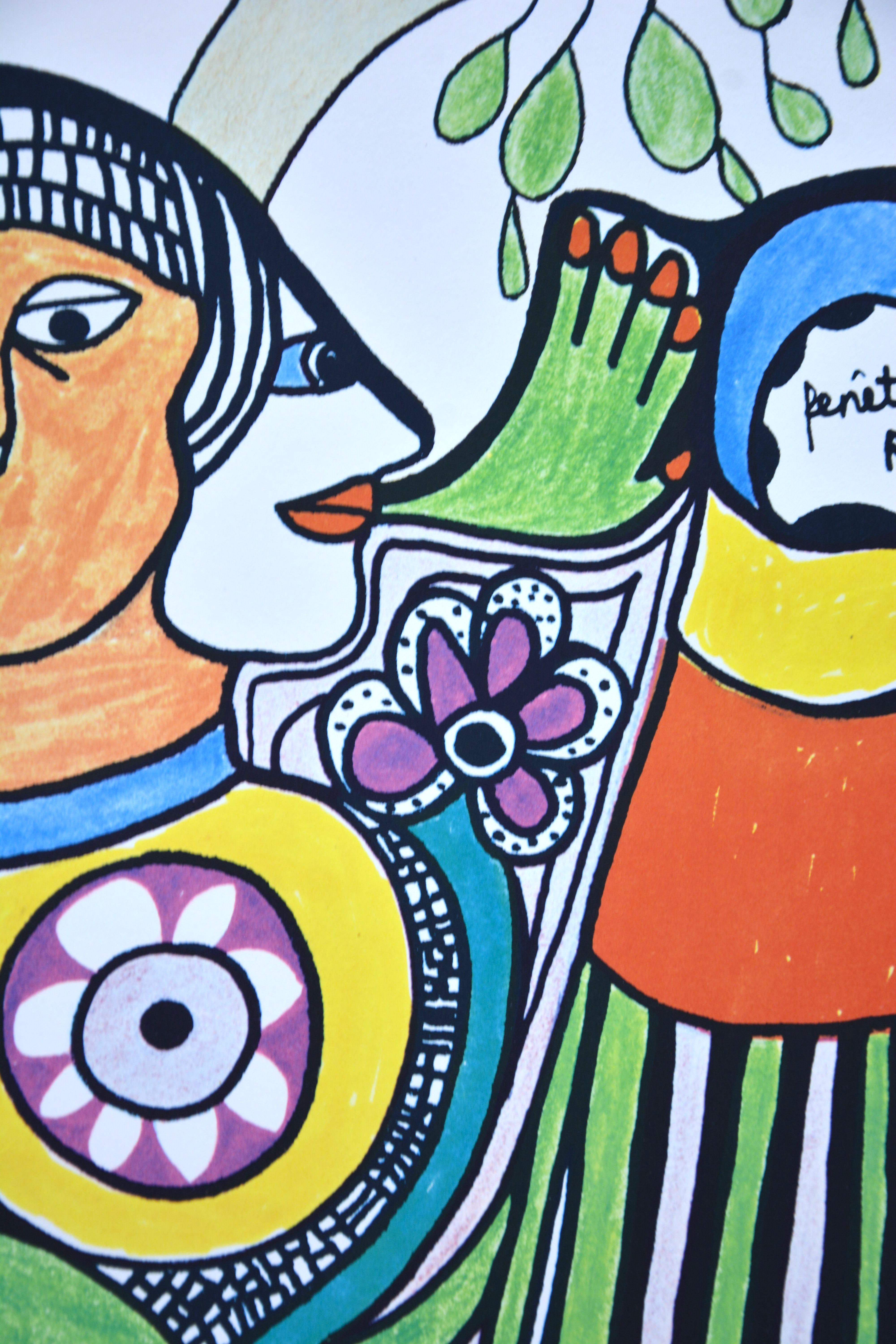 Tribute to life - Gray Abstract Print by Niki de Saint Phalle