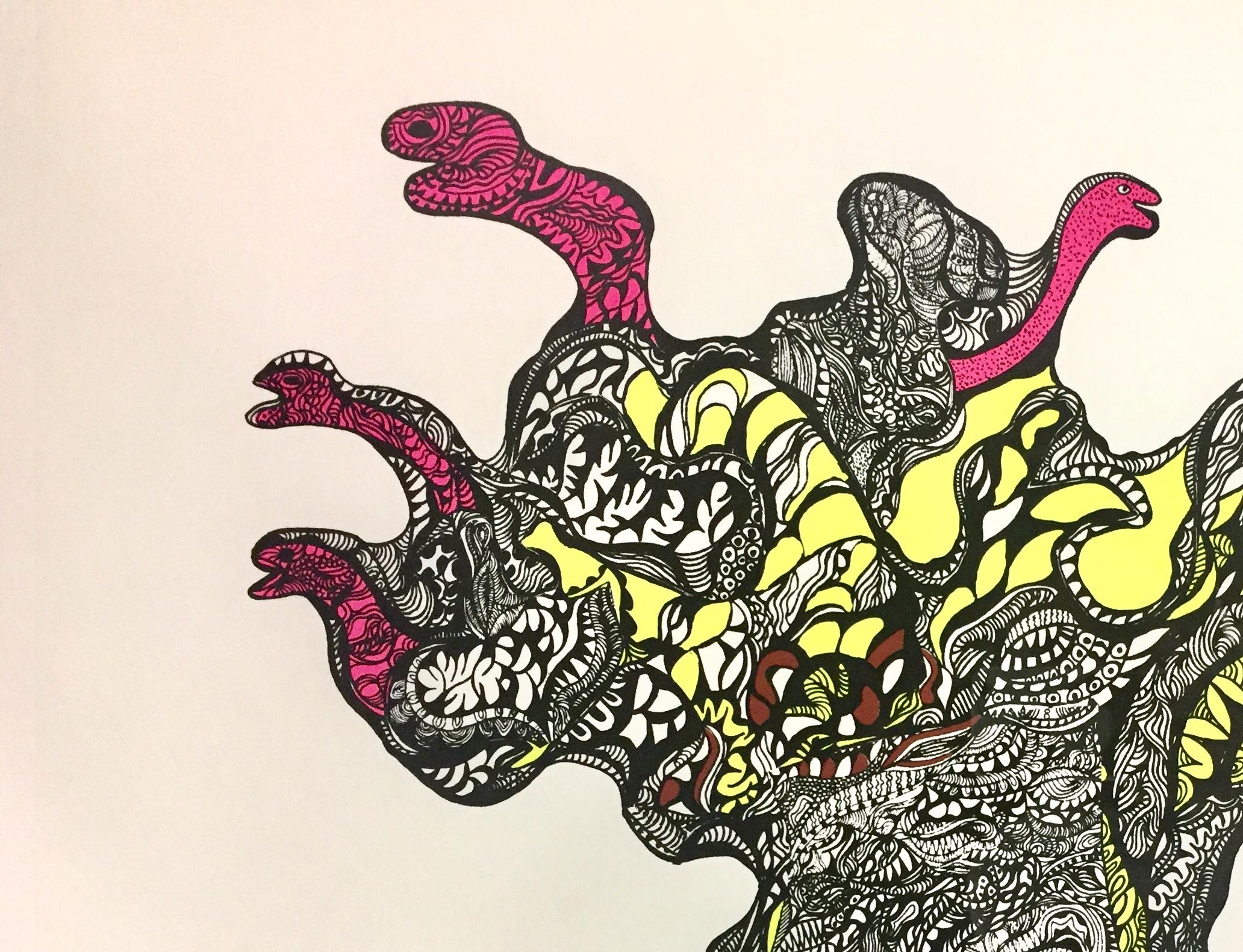 Ohne Titel (SCREENPRINT, SIGNIERT, FRAU UNTER EINEM BAUM MIT SCHLANGENKOPF) im Angebot 1