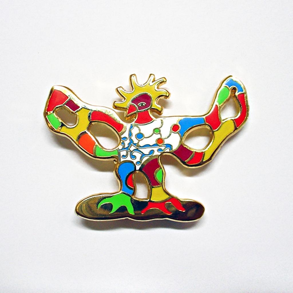 Broche Oiseau (oiseau) Zamak, finition dorée, sans nickel ( Signature incisée) - Print de Niki de Saint Phalle