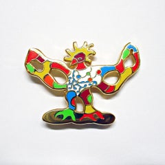 Brooch Oiseau (Bird) Zamak, gold tone finished, nickel free (Incised Signature)