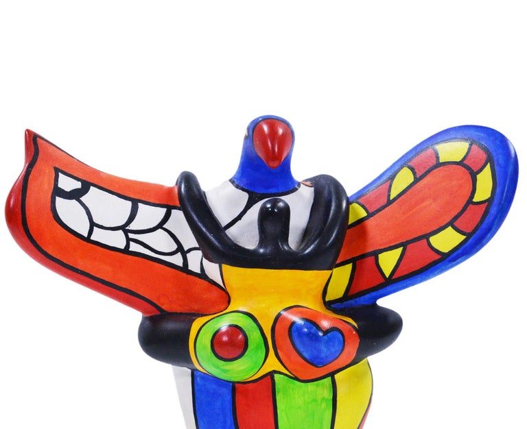 Broche Oiseau Amoureux Niki De Saint Phalle - Bijou Sculpture Rare Et Coloré, Occasion