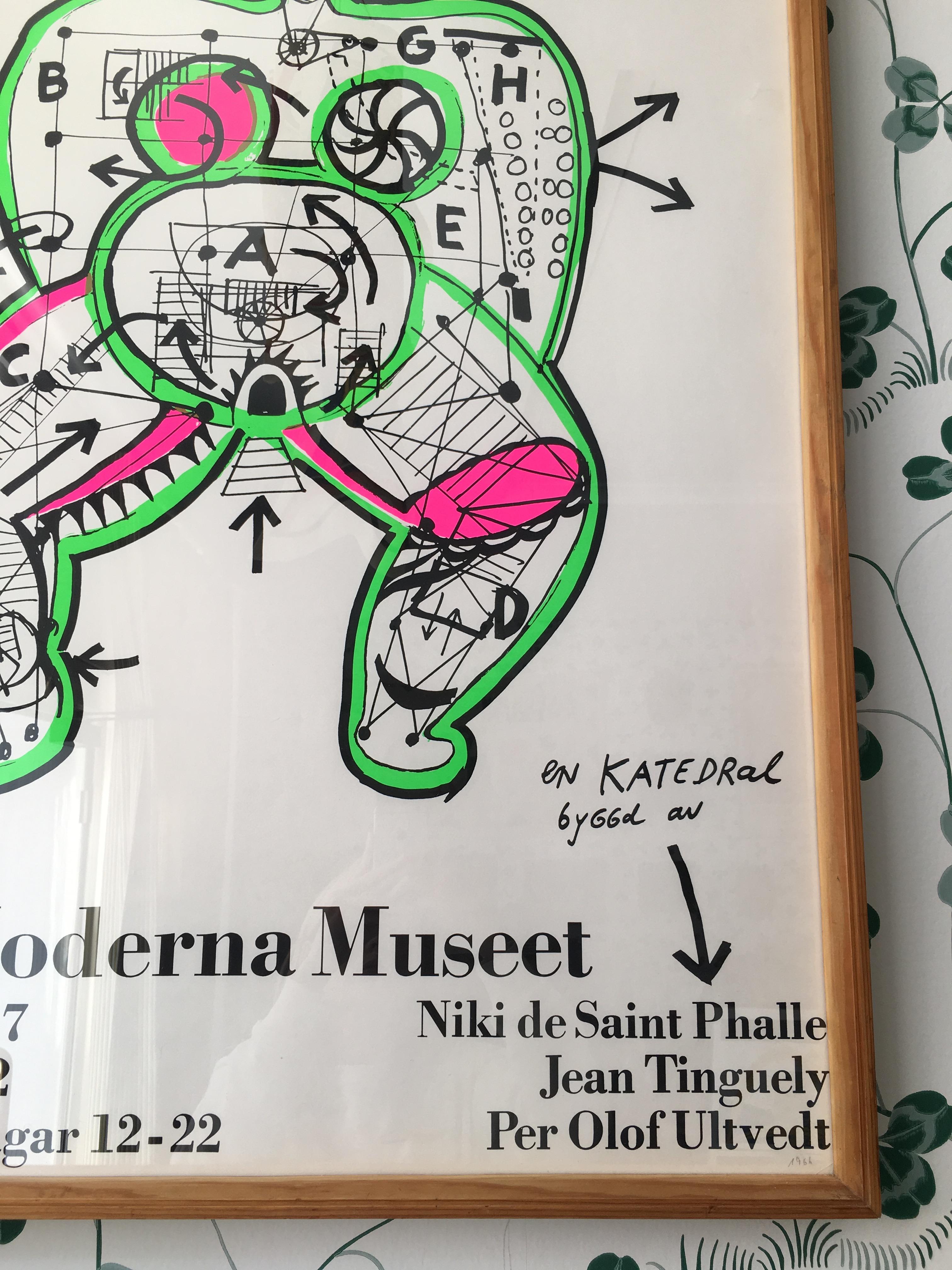 Papier Niki de Saint Phalle - Affiche vintage du Moderna Museet:: 1966