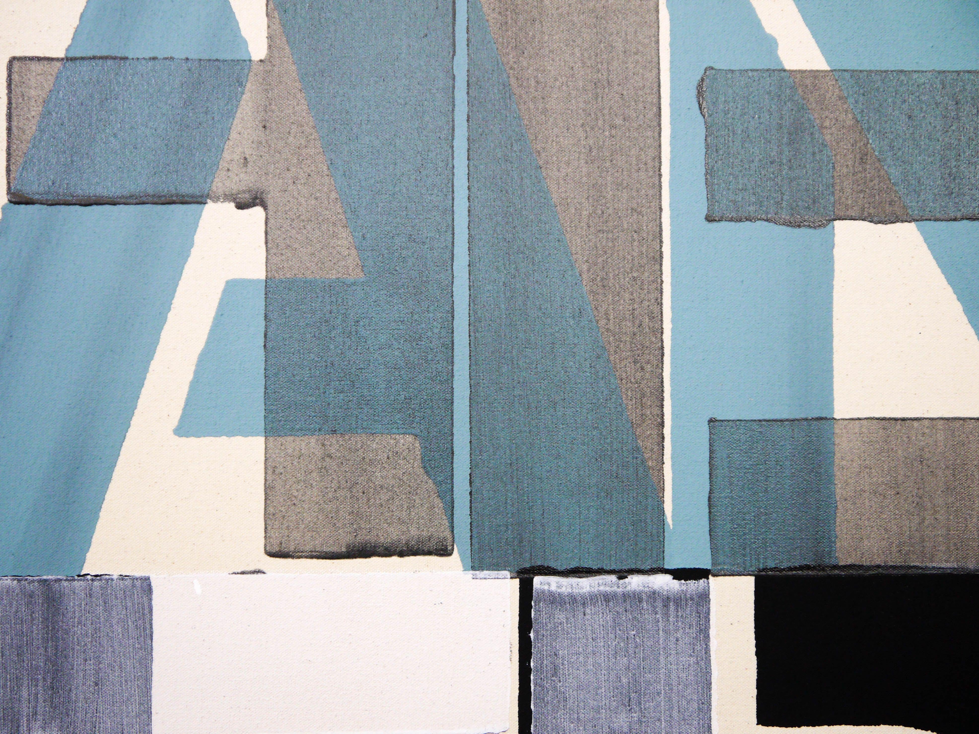 Per sempre, Pittura, Acrilico su tela - Abstract Painting Grigio di Niki Hare