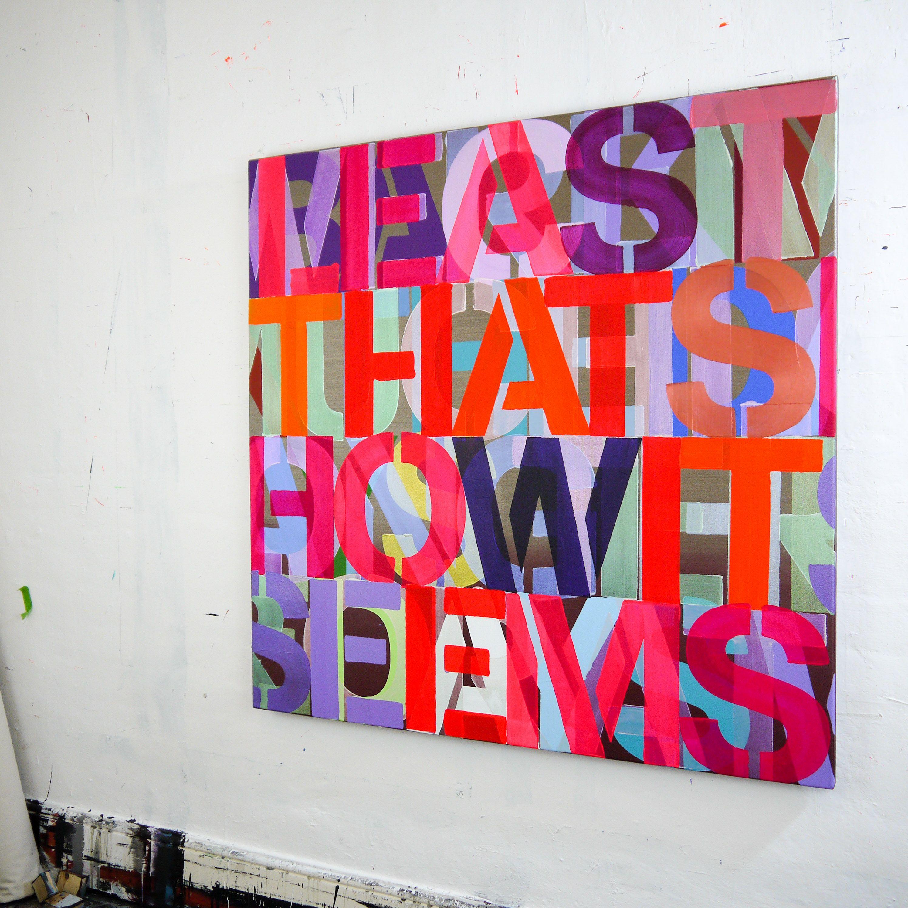 How It Seems, Painting, Acrylic on Canvas - Red Abstract Painting by Niki Hare