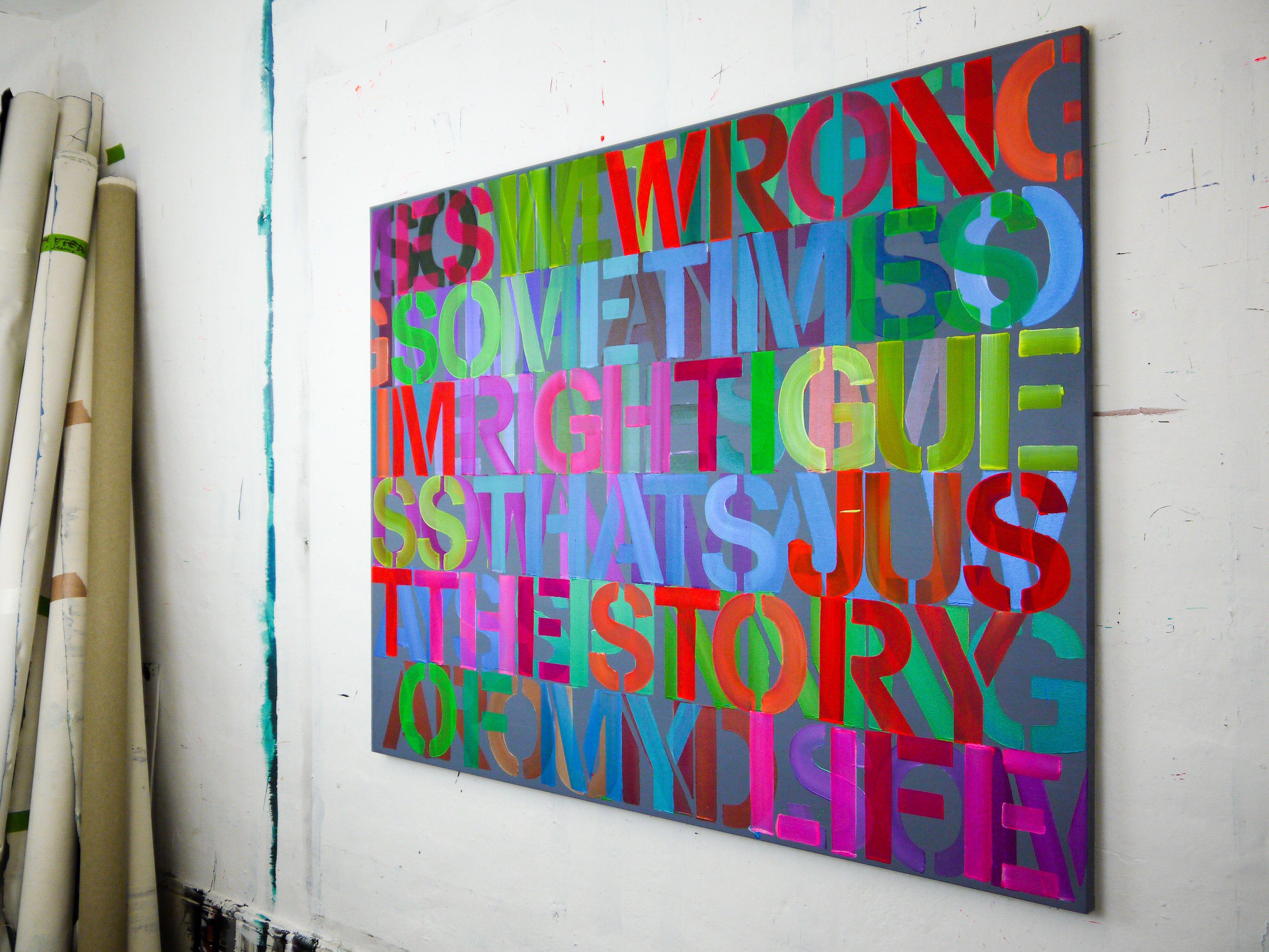 Sometimes, Painting, Acrylic on Canvas - Blue Abstract Painting by Niki Hare