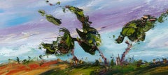 Le vent souffle, peinture, huile sur toile