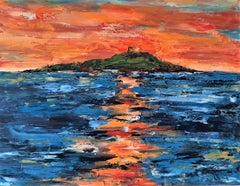 Sunrise Skies over Dalkey Island, Painting, Oil on Canvas