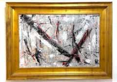 Niki Smith Monumental Abstract Expressionist Impasto Painting Giltwood Frame