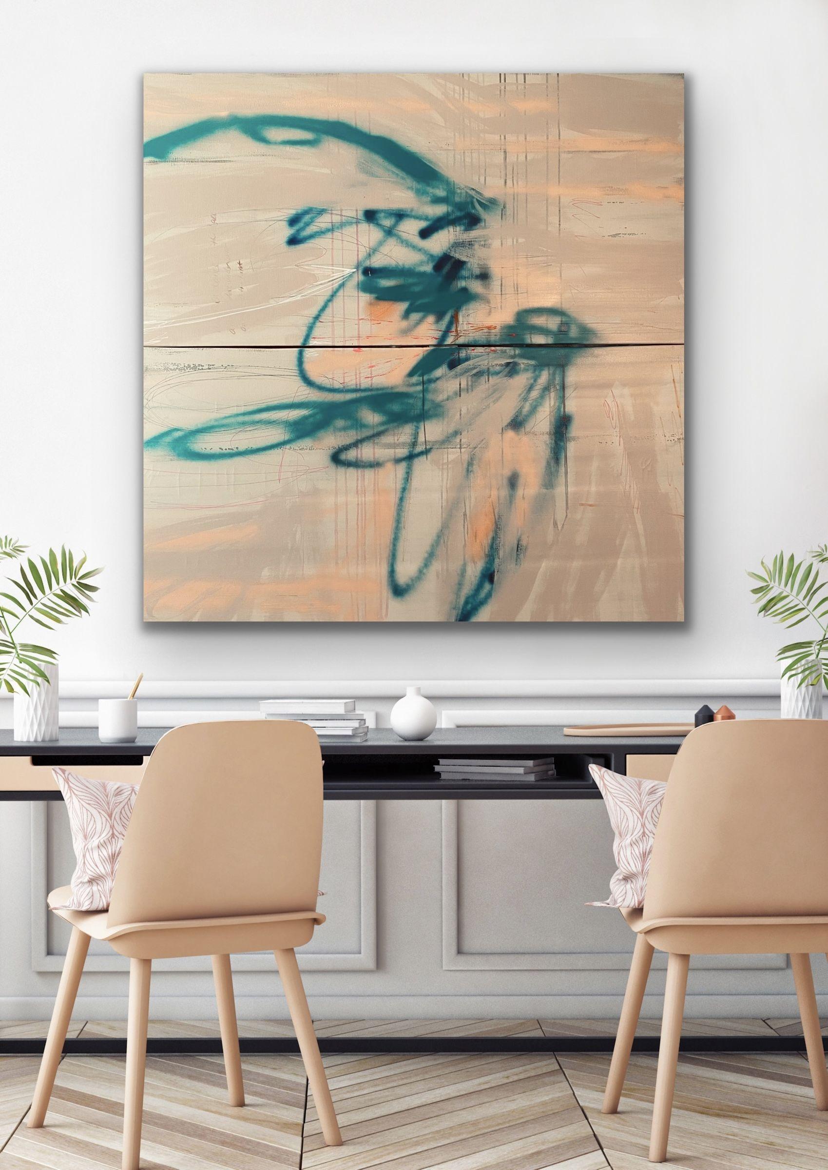 Contorni, Pittura, Acrilico su tela - Painting Astratto di Niki Stearman